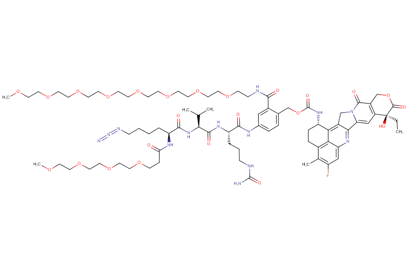 Azide-Lys(m-PEG4)-Val-Cit-PAB(m-PEG8)-Exatecan