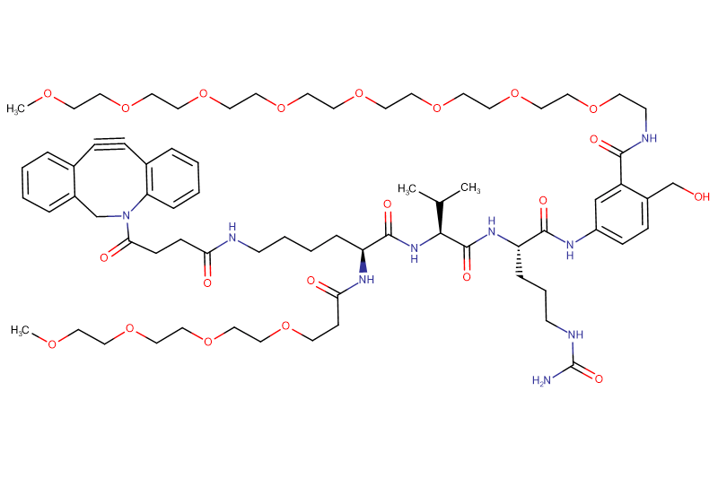 DBCO-Lys(m-PEG4)-Val-Cit-PAB(m-PEG8)
