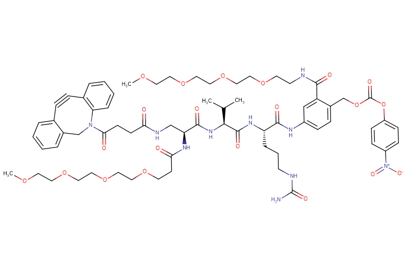 DBCO-Dap(m-PEG4)-Val-Cit-PAB(m-PEG4)-PNP