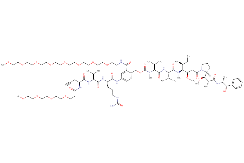 Propargyl-Gly(m-PEG4)-Val-Cit-PAB(m-PEG8)-MMAE