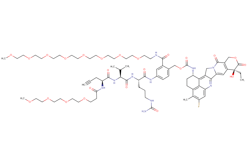 Propargyl-Gly(m-PEG4)-Val-Cit-PAB(m-PEG8)-Exatecan