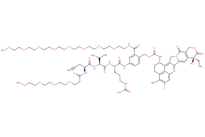Propargyl-Gly(m-PEG4)-Val-Cit-PAB(m-PEG8)-Exatecan