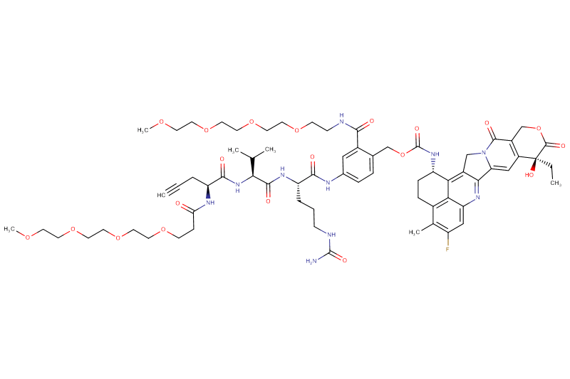Propargyl-Gly(m-PEG4)-Val-Cit-PAB(m-PEG4)-Exatecan