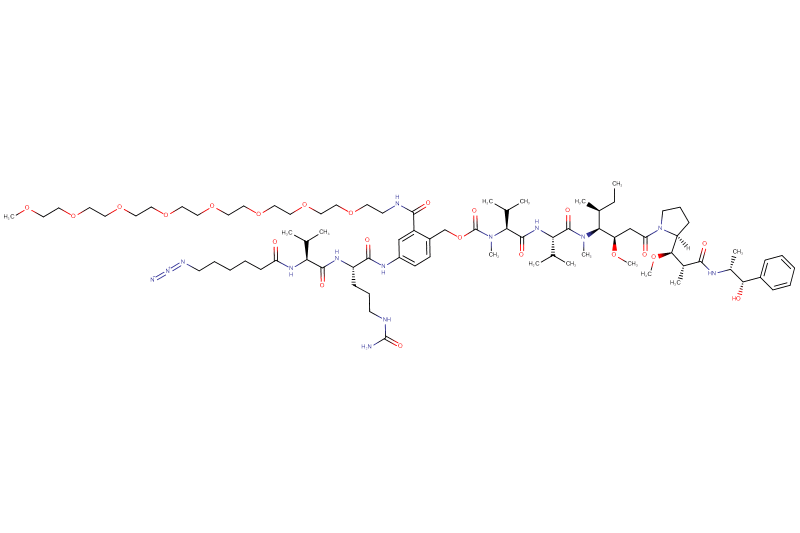Azide-Hexanoyl-Val-Cit-PAB(m-PEG8)-MMAE