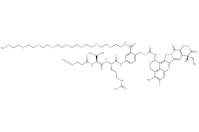 Azide-Propionyl-Val-Cit-PAB(m-PEG8)-Exatecan
