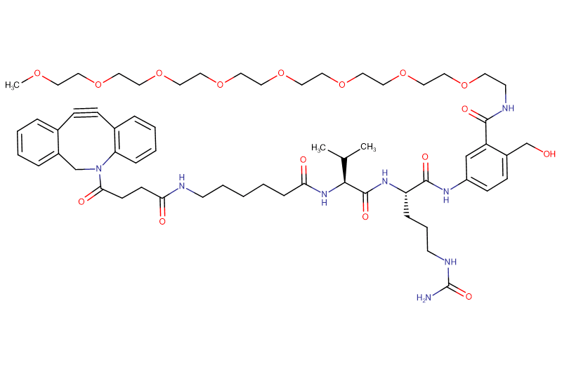 DBCO-Hexanoyl-Val-Cit-PAB(m-PEG8)