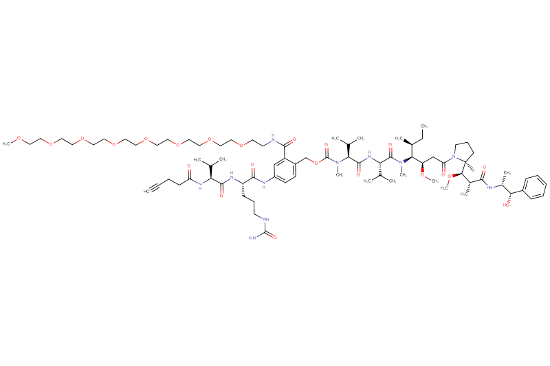 Propargyl-Acetyl-Val-Cit-PAB(m-PEG8)-MMAE