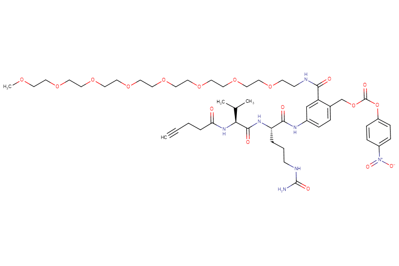 Propargyl-Acetyl-Val-Cit-PAB(m-PEG8)-PNP