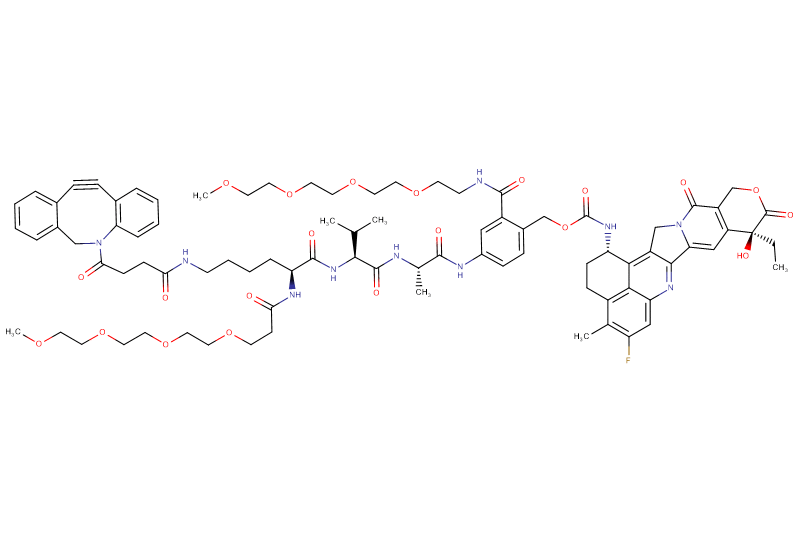 DBCO-Lys(m-PEG4)-Val-Ala-PAB(m-PEG4)-Exatecan