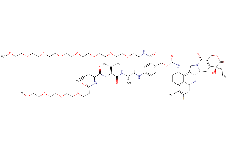 Propargyl-Gly(m-PEG4)-Val-Ala-PAB(m-PEG8)-Exatecan