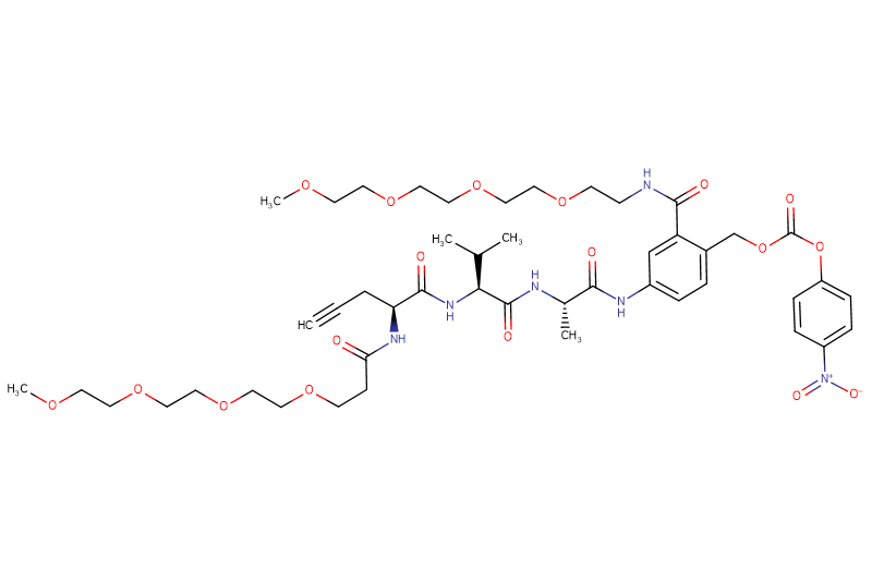 Propargyl-Gly(m-PEG4)-Val-Ala-PAB(m-PEG4)-PNP