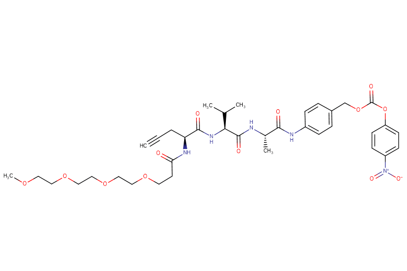 Propargyl-Gly(m-PEG4)-Val-Ala-PAB-PNP