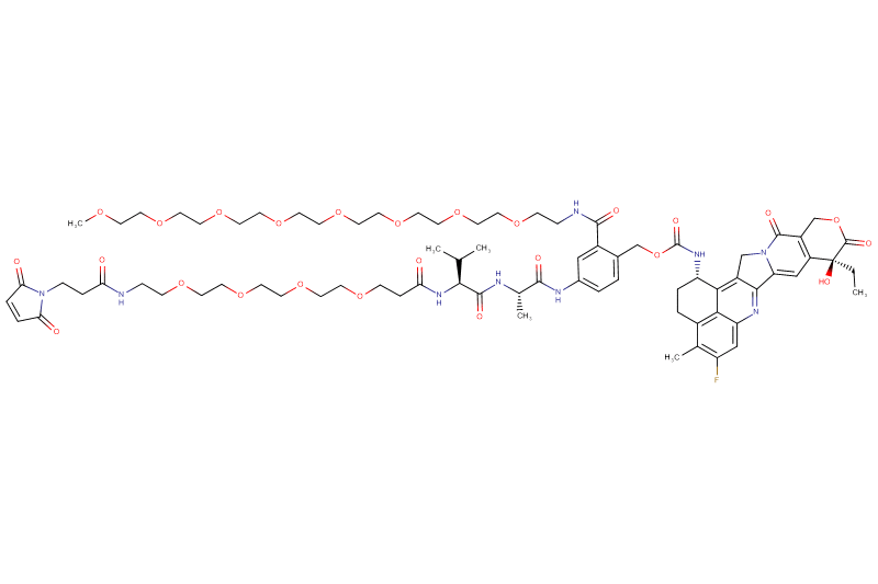 Mal-Propionyl-PEG4-Val-Ala-PAB(m-PEG8)-Exatecan