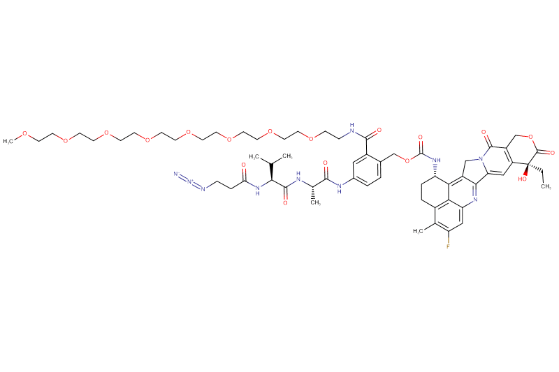 Azide-Propionyl-Val-Ala-PAB(m-PEG8)-Exatecan