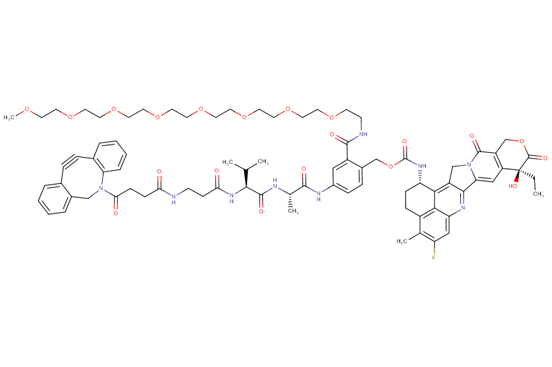 DBCO-Propionyl-Val-Ala-PAB(m-PEG8)-Exatecan