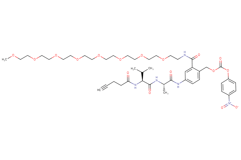 Propargyl-Acetyl-Val-Ala-PAB(m-PEG8)-PNP