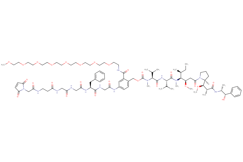 Mal-Acetyl-Beta-Ala-Gly-Gly-Phe-Gly-PAB(m-PEG8)-MMAE