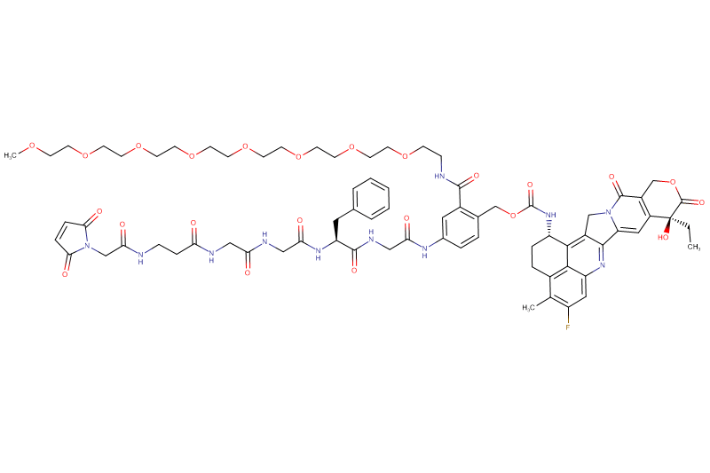 Mal-Acetyl-Beta-Ala-Gly-Gly-Phe-Gly-PAB(m-PEG8)-Exatecan