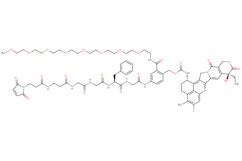 Mal-Propionyl-Beta-Ala-Gly-Gly-Phe-Gly-PAB(m-PEG8)-Exatecan