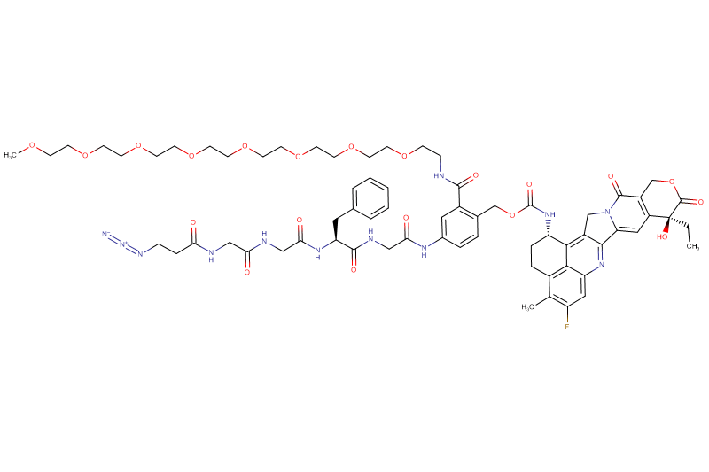 Azide-Propionyl-Gly-Gly-Phe-Gly-PAB(m-PEG8)-Exatecan