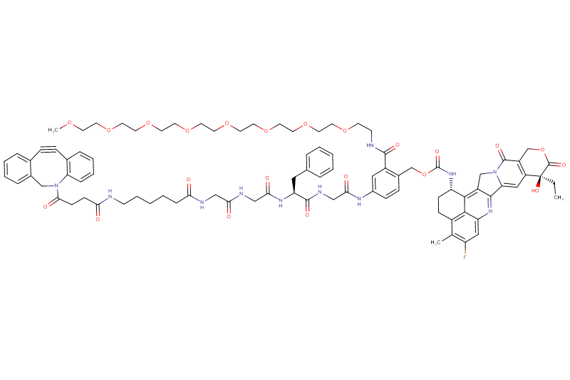 DBCO-Hexanoyl-Gly-Gly-Phe-Gly-PAB(m-PEG8)-Exatecan