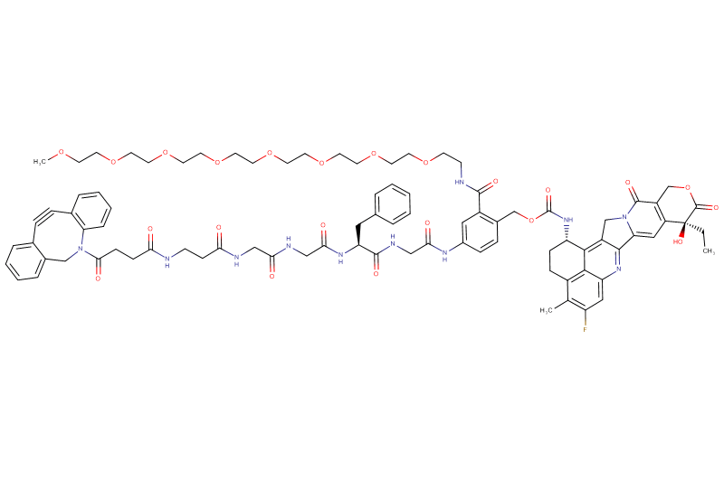 DBCO-Propionyl-Gly-Gly-Phe-Gly-PAB(m-PEG8)-Exatecan