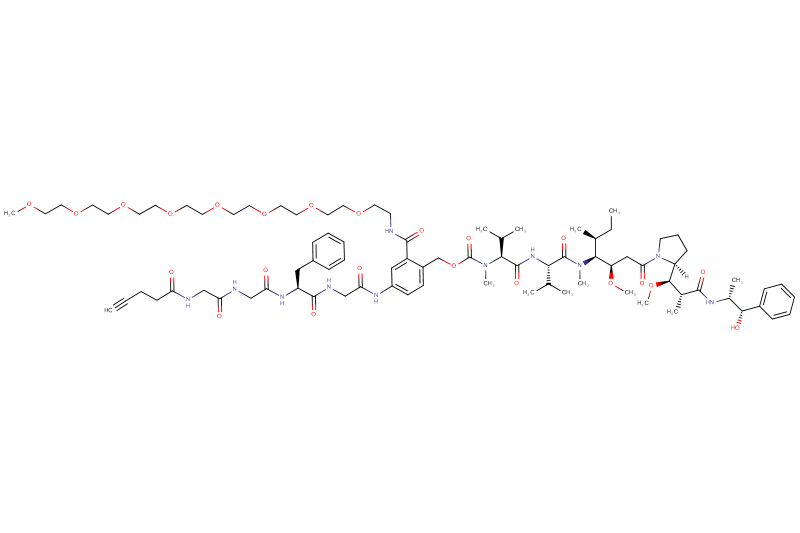 Propargyl-Acetyl-Gly-Gly-Phe-Gly-PAB(m-PEG8)-MMAE