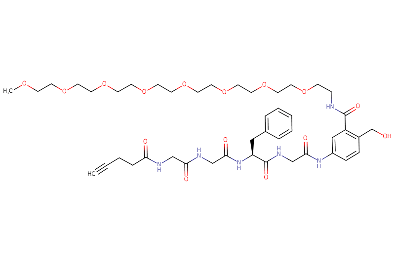 Propargyl-Acetyl-Gly-Gly-Phe-Gly-PAB(m-PEG8)
