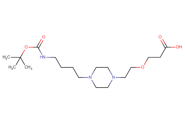 3-{2-[4-(4-{[(tert-butoxy)carbonyl]amino}butyl)piperazin-1-yl]ethoxy}propanoic acid