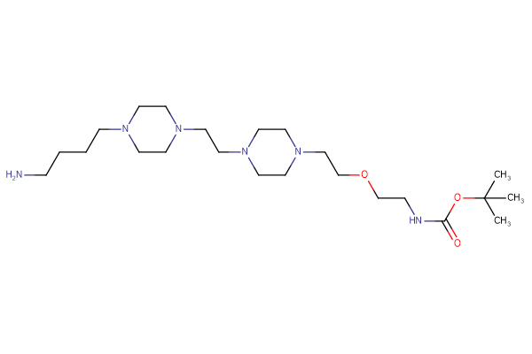 tert-butyl N-{2-[2-(4-{2-[4-(4-aminobutyl)piperazin-1-yl]ethyl}piperazin-1-yl)ethoxy]ethyl}carbamate