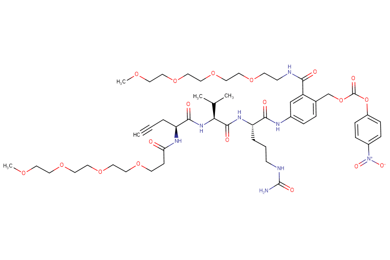 Propargyl-Gly(m-PEG4)-Val-Cit-PAB(m-PEG4)-PNP