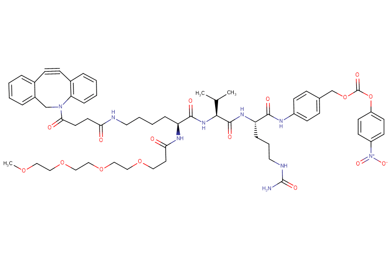 DBCO-Lys(m-PEG4)-Val-Cit-PAB-PNP