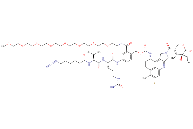 Azide-Hexanoyl-Val-Cit-PAB(m-PEG8)-Exatecan
