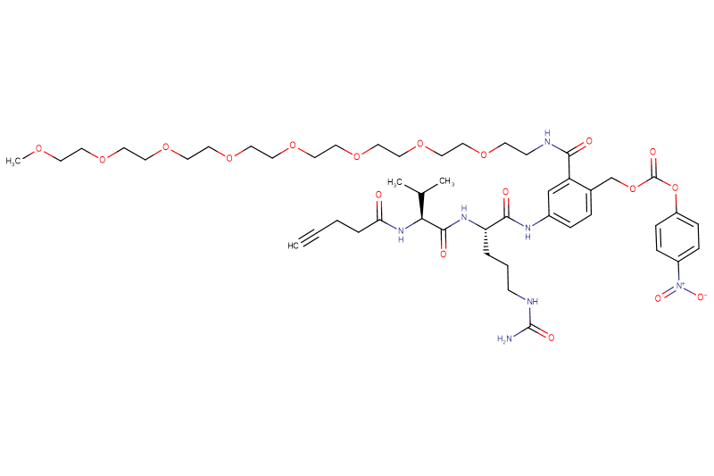 Propargyl-Acetyl-Val-Cit-PAB(m-PEG8)-PNP