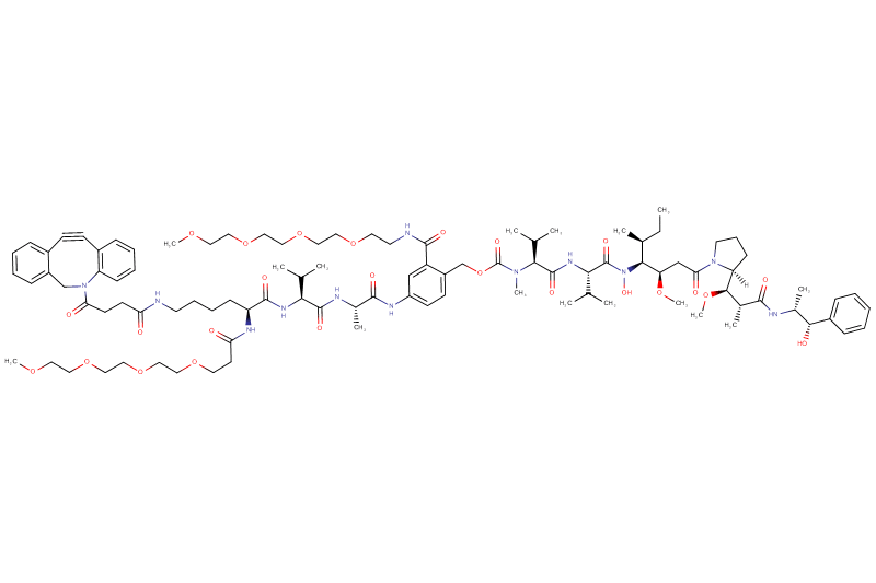 DBCO-Lys(m-PEG4)-Val-Ala-PAB(m-PEG4)-MMAE