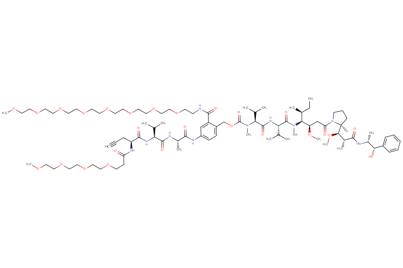 Propargyl-Gly(m-PEG4)-Val-Ala-PAB(m-PEG8)-MMAE