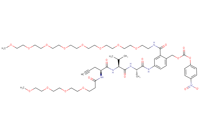 Propargyl-Gly(m-PEG4)-Val-Ala-PAB(m-PEG8)-PNP