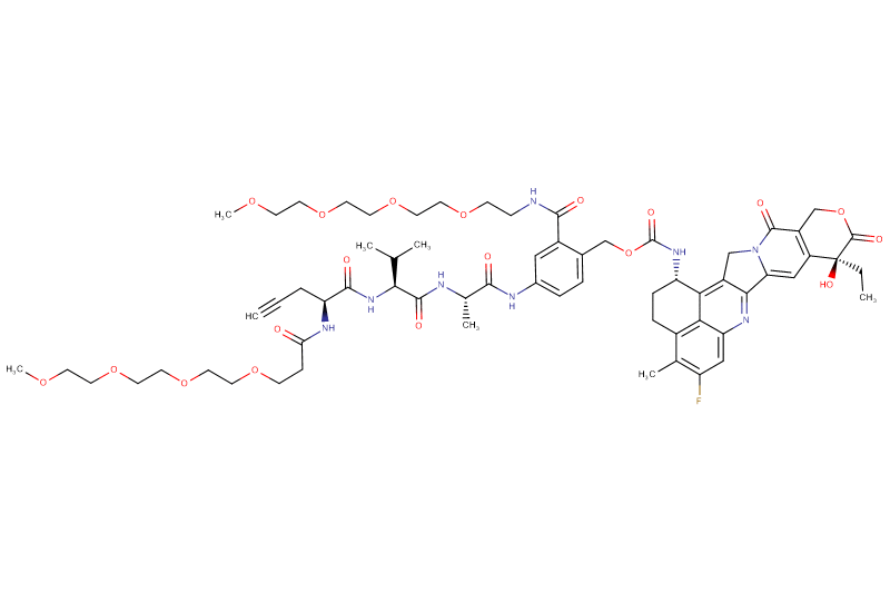 Propargyl-Gly(m-PEG4)-Val-Ala-PAB(m-PEG4)-Exatecan
