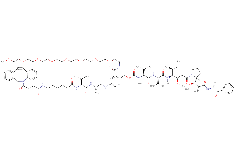 DBCO-Hexanoyl-Val-Ala-PAB(m-PEG8)-MMAE