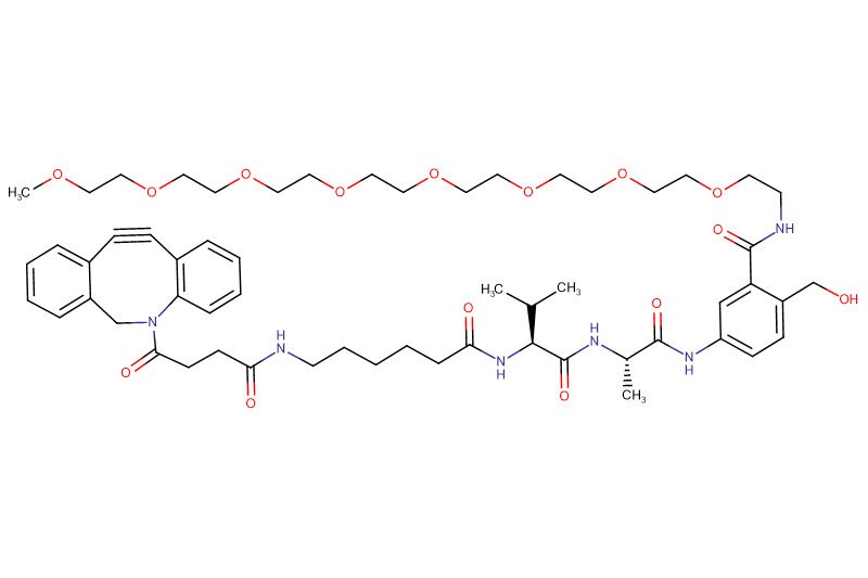 DBCO-Hexanoyl-Val-Ala-PAB(m-PEG8)