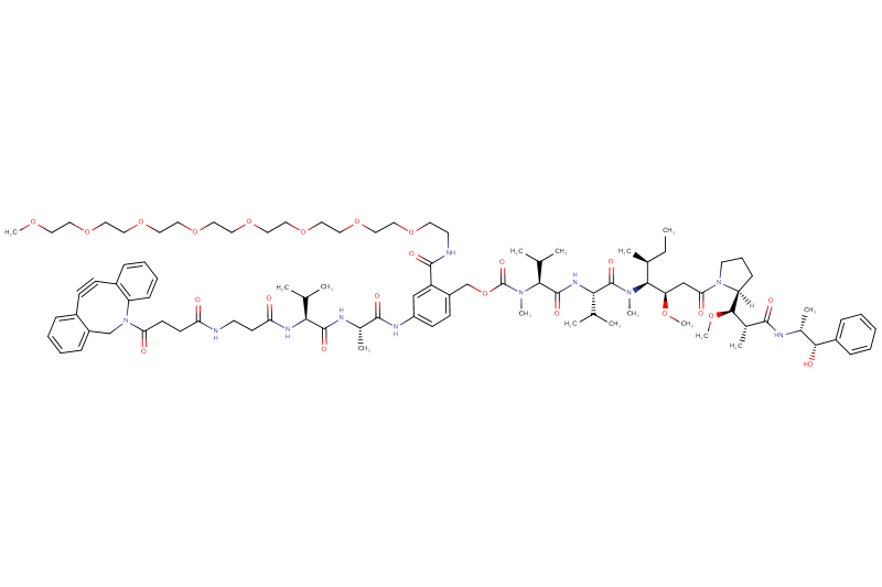 DBCO-Propionyl-Val-Ala-PAB(m-PEG8)-MMAE