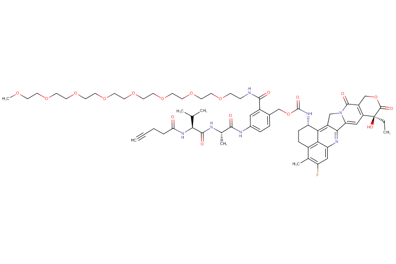 Propargyl-Acetyl-Val-Ala-PAB(m-PEG8)-Exatecan
