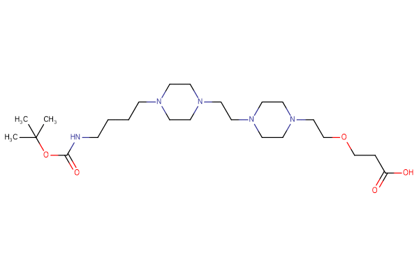 3-[2-(4-{2-[4-(4-{[(tert-butoxy)carbonyl]amino}butyl)piperazin-1-yl]ethyl}piperazin-1-yl)ethoxy]propanoic acid