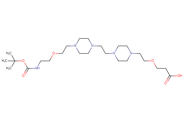 3-{2-[4-(2-{4-[2-(2-{[(tert-butoxy)carbonyl]amino}ethoxy)ethyl]piperazin-1-yl}ethyl)pipe azin-1-yl]ethoxy}propanoic acid